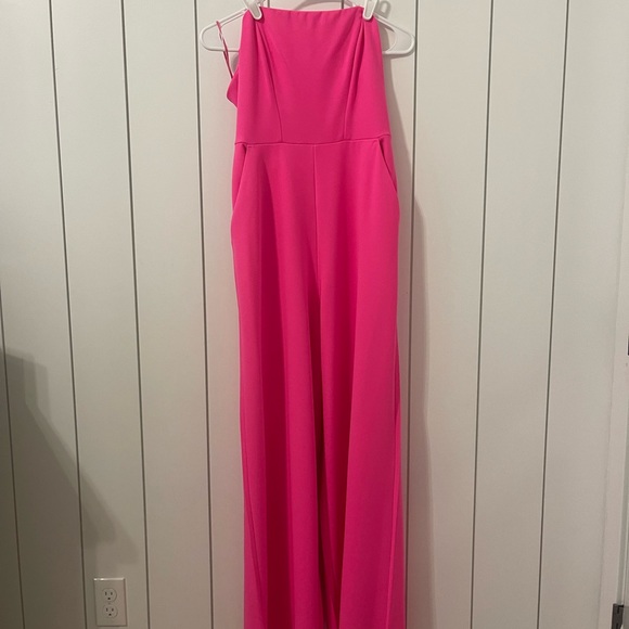 FLATTERING! Express One Piece Wide Leg Strapless - Hot Pink- Size Medium. - Picture 4 of 12